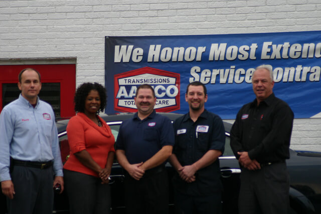 AAMCO Amherst NY J Randy Steiner owner, Veteran Marilyn Gibson and repair team